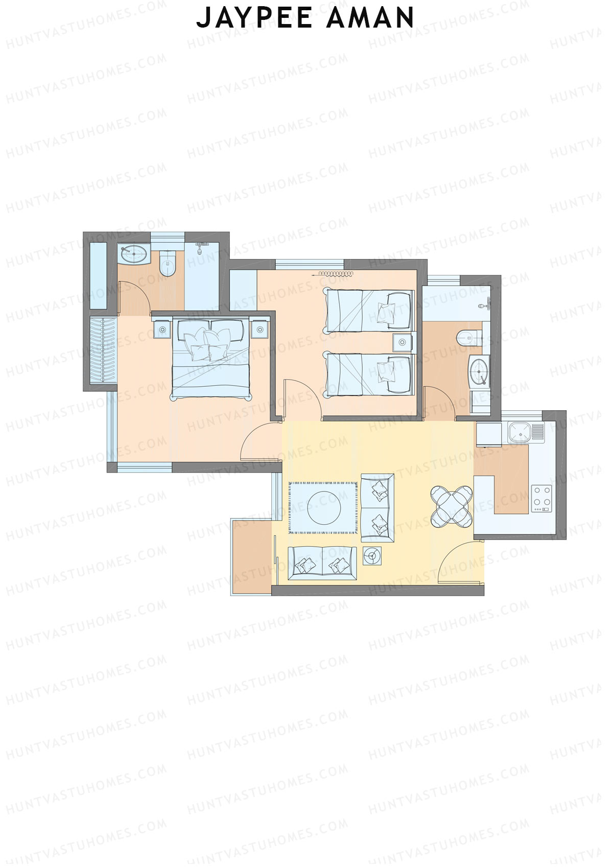 Jaypee Aman Tower N14 Unit 8 (Type A1) Floor Plan