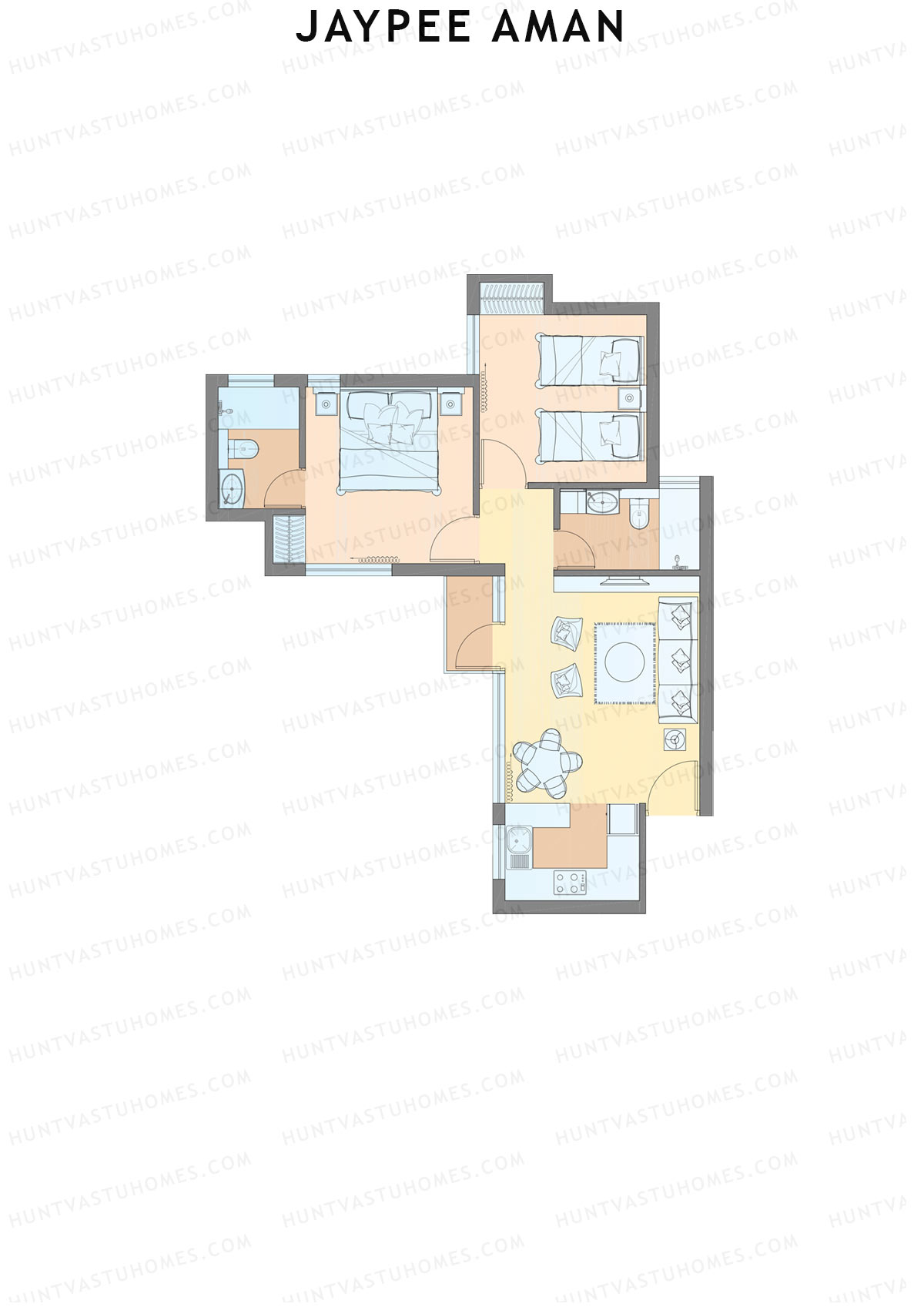 Jaypee Aman Tower N16 Unit 1 (Type A2) Floor Plan