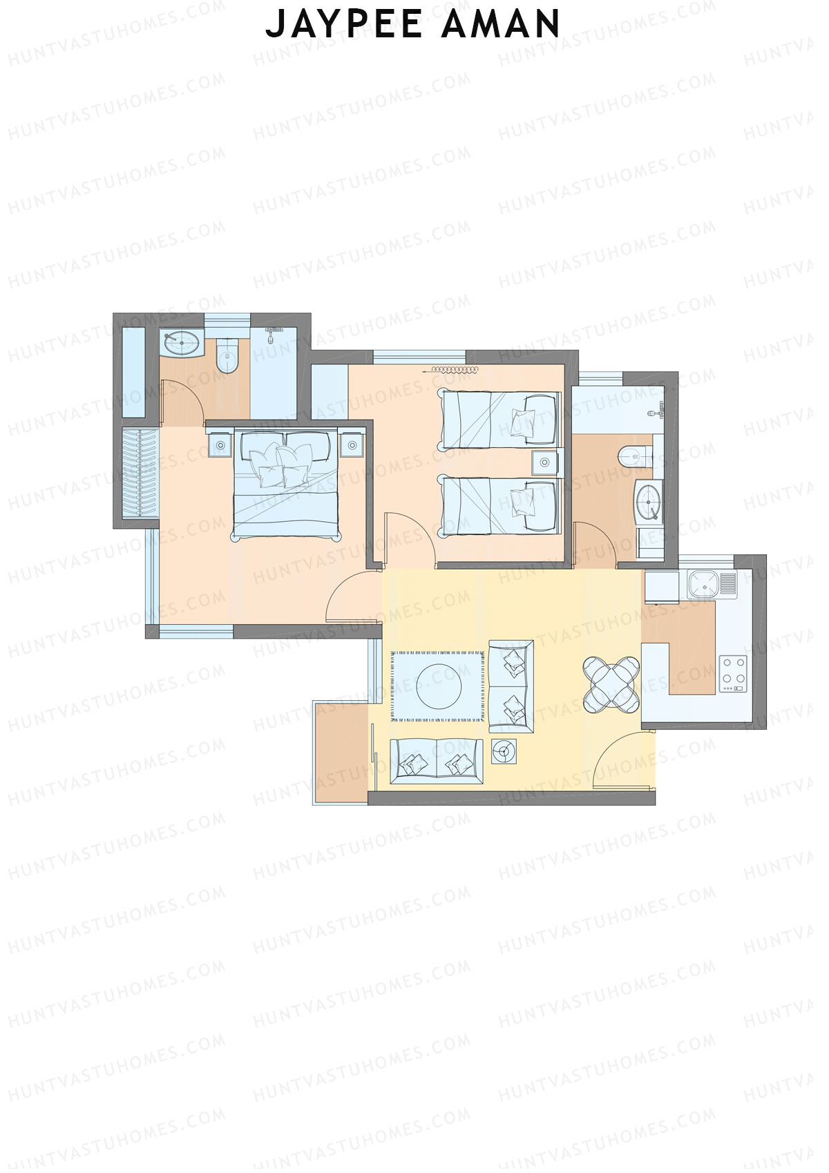 Jaypee Aman Tower N16 Unit 8 (Type A1) Floor Plan