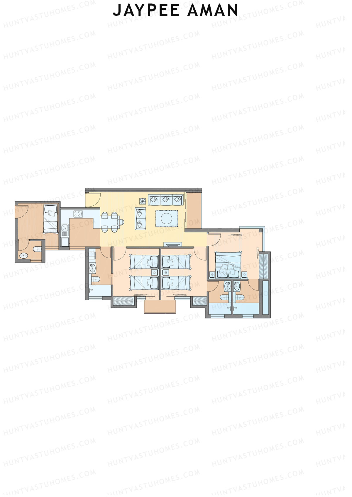 Jaypee Aman Tower N17 Unit 4 (Type C2) Floor Plan