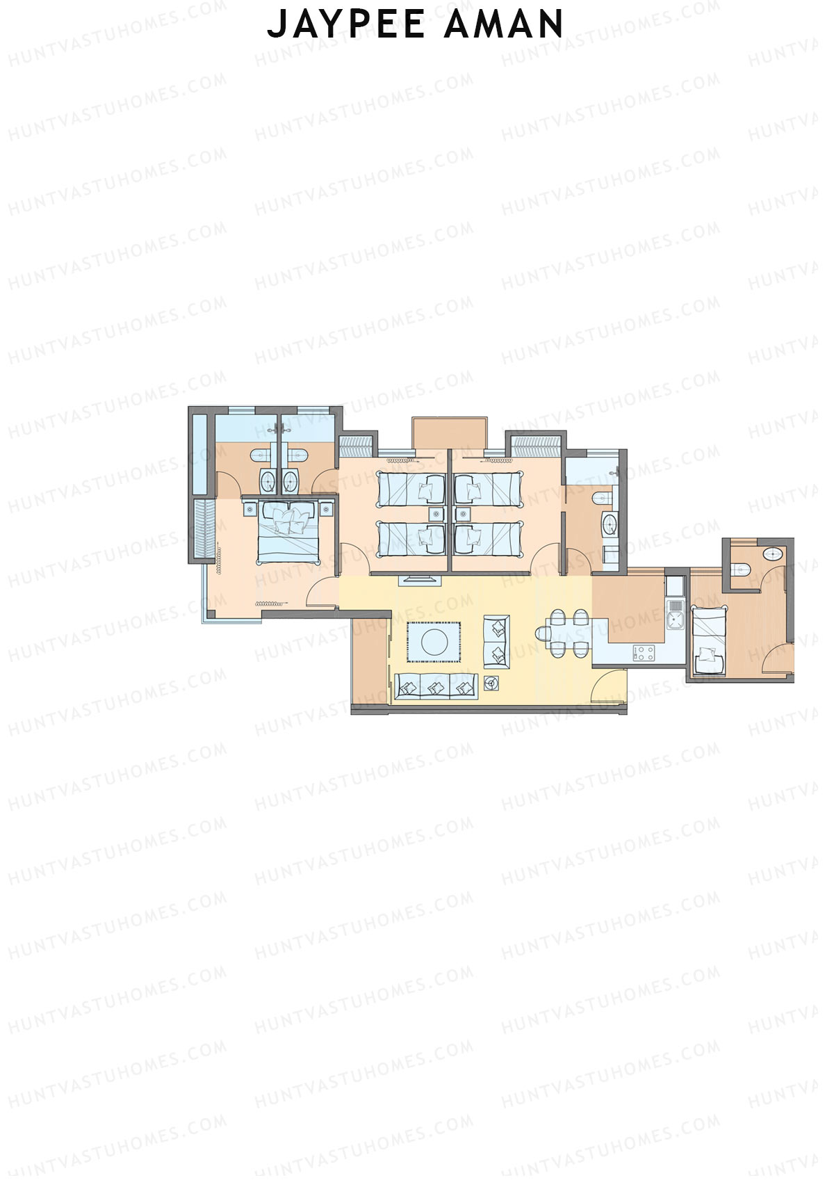 Jaypee Aman Tower N21 Unit 4 (Type C2) Floor Plan