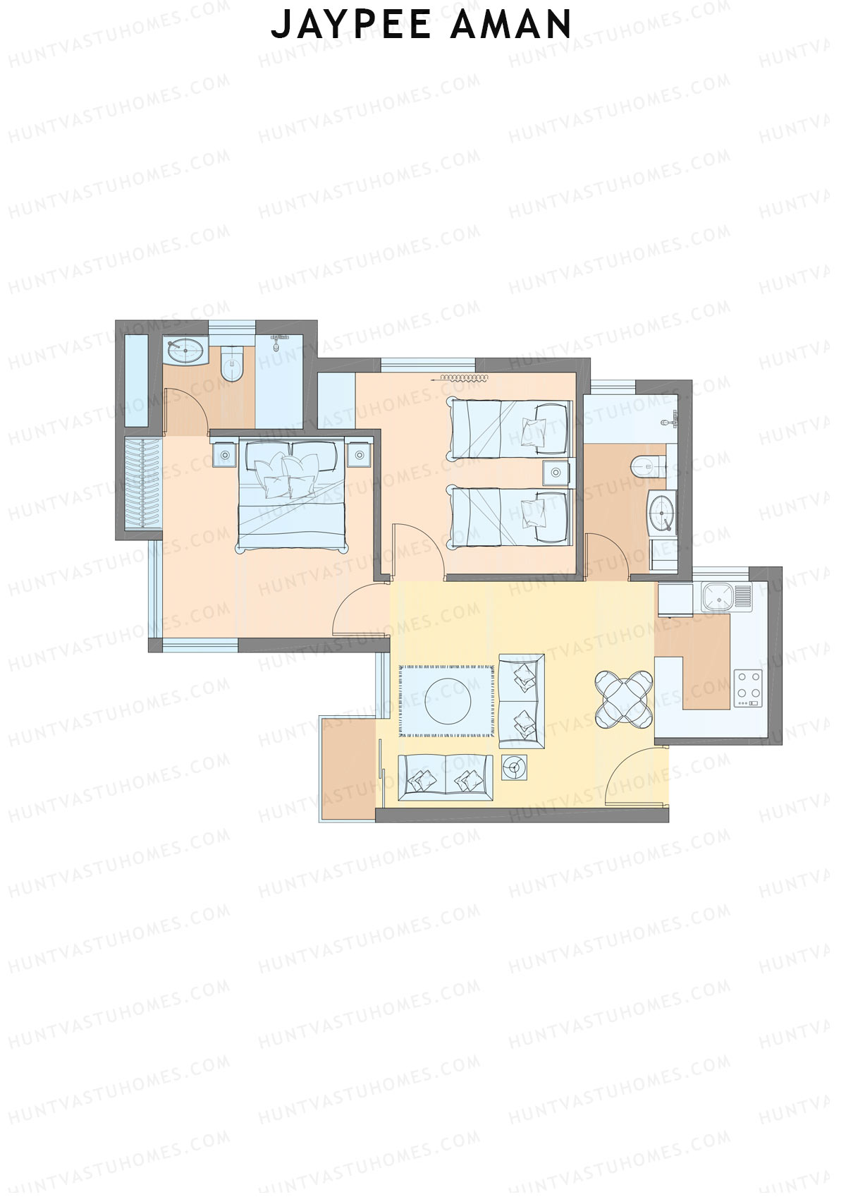 Jaypee Aman Tower N24 Unit 4 (Type A1) Floor Plan