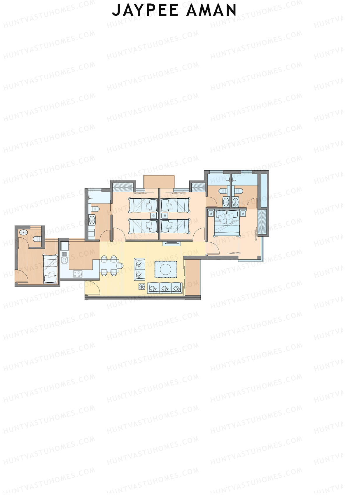 Jaypee Aman Tower N25 Unit 7 (Type C2) Floor Plan