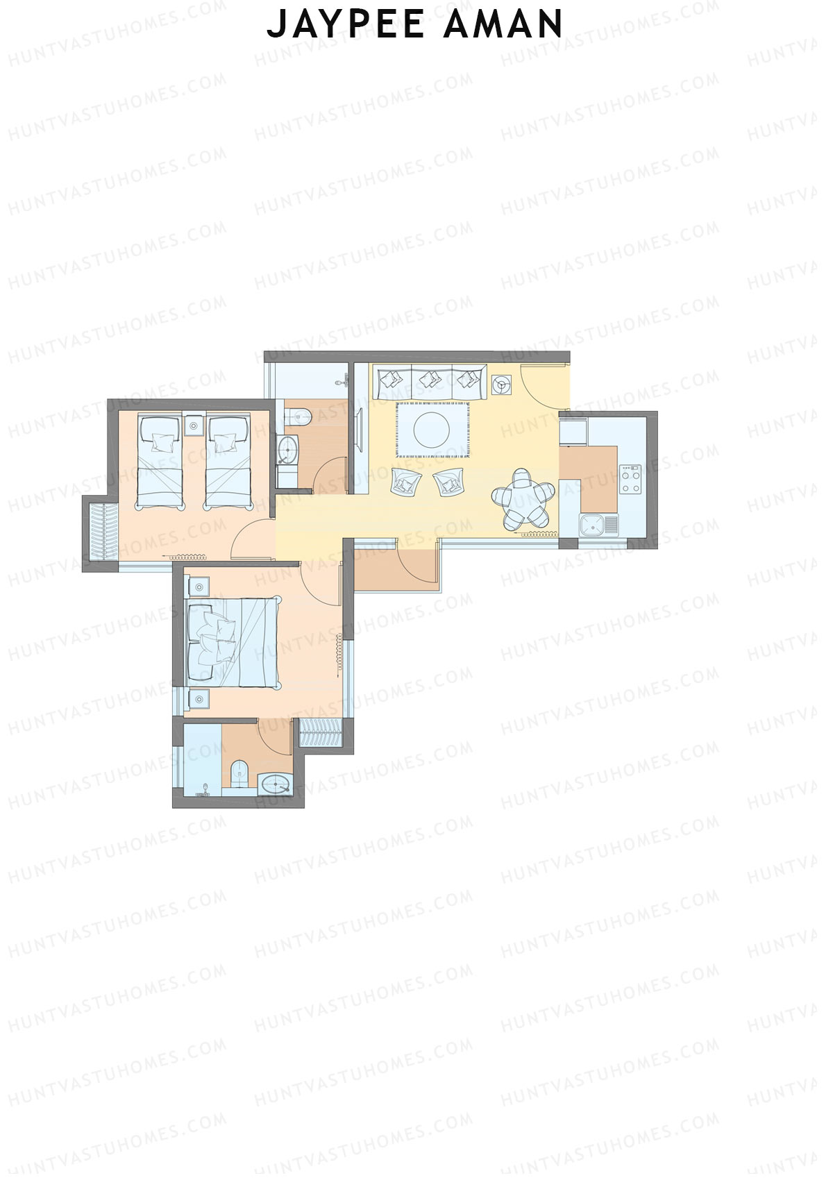 Jaypee Aman Tower N2 Unit 5 (Type A2) Floor Plan