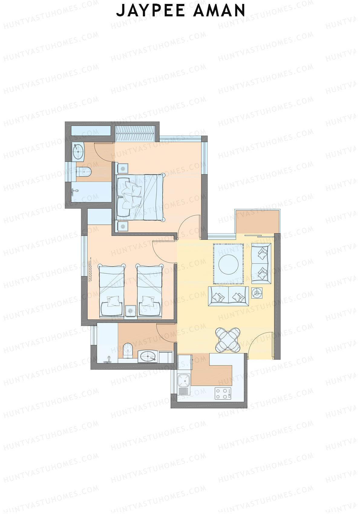 Jaypee Aman Tower N2 Unit 7 (Type A1) Floor Plan