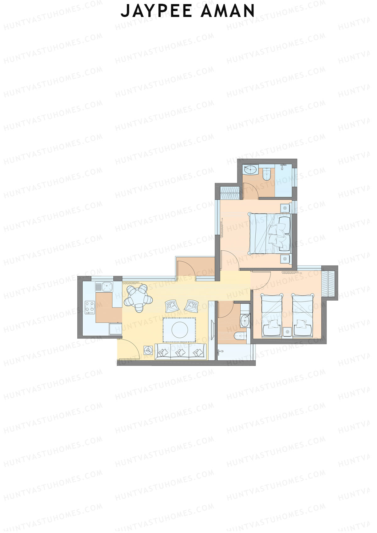 Jaypee Aman Tower N4 Unit 1 (Type A2) Floor Plan