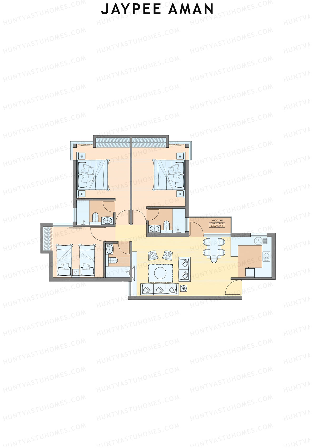 Jaypee Aman Tower N5 Unit 6 (Type B2) Floor Plan
