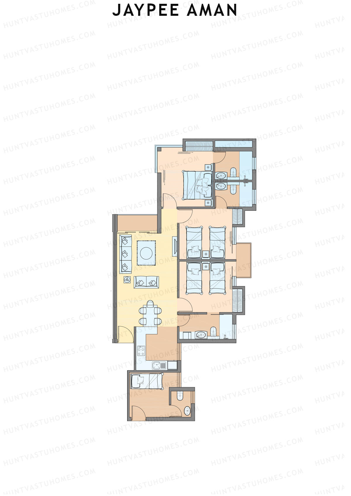 Jaypee Aman Tower N7 Unit 8 (Type C2) Floor Plan