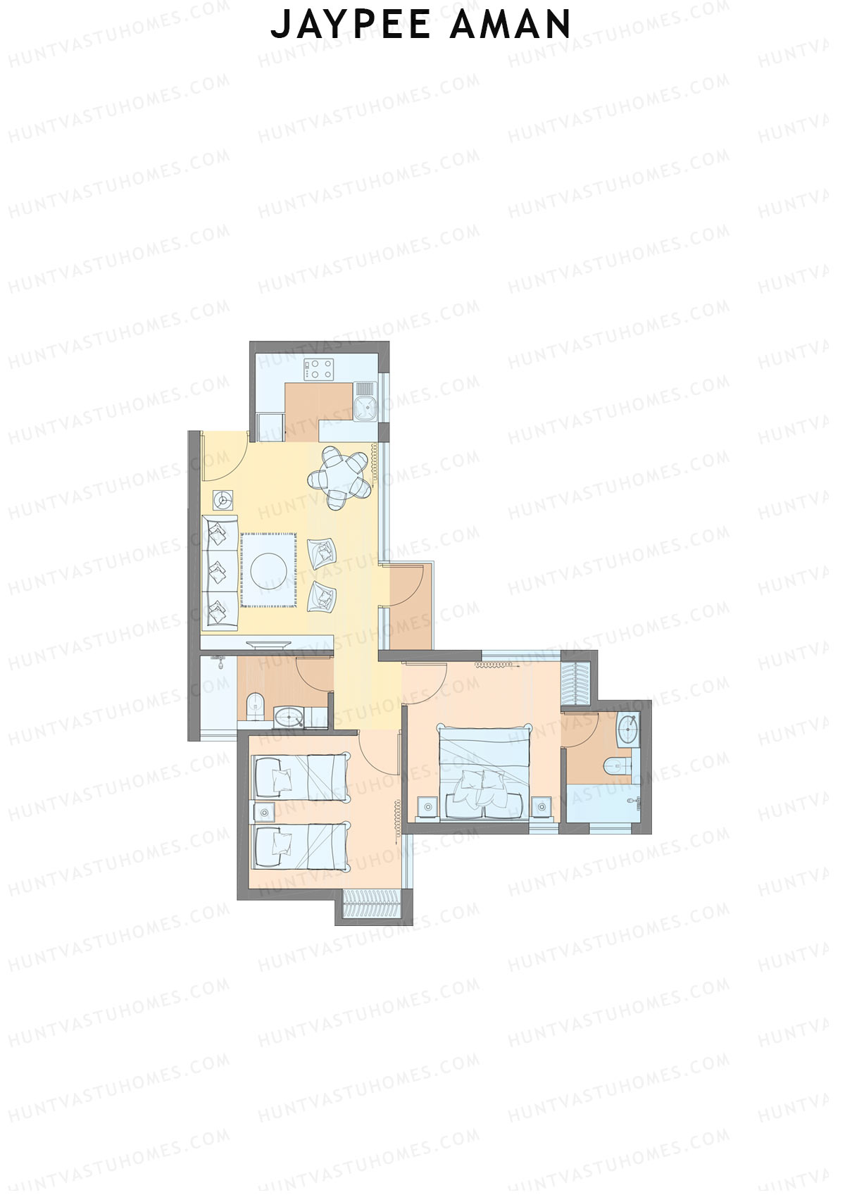 Jaypee Aman Tower N9 Unit 5 (Type A2) Floor Plan
