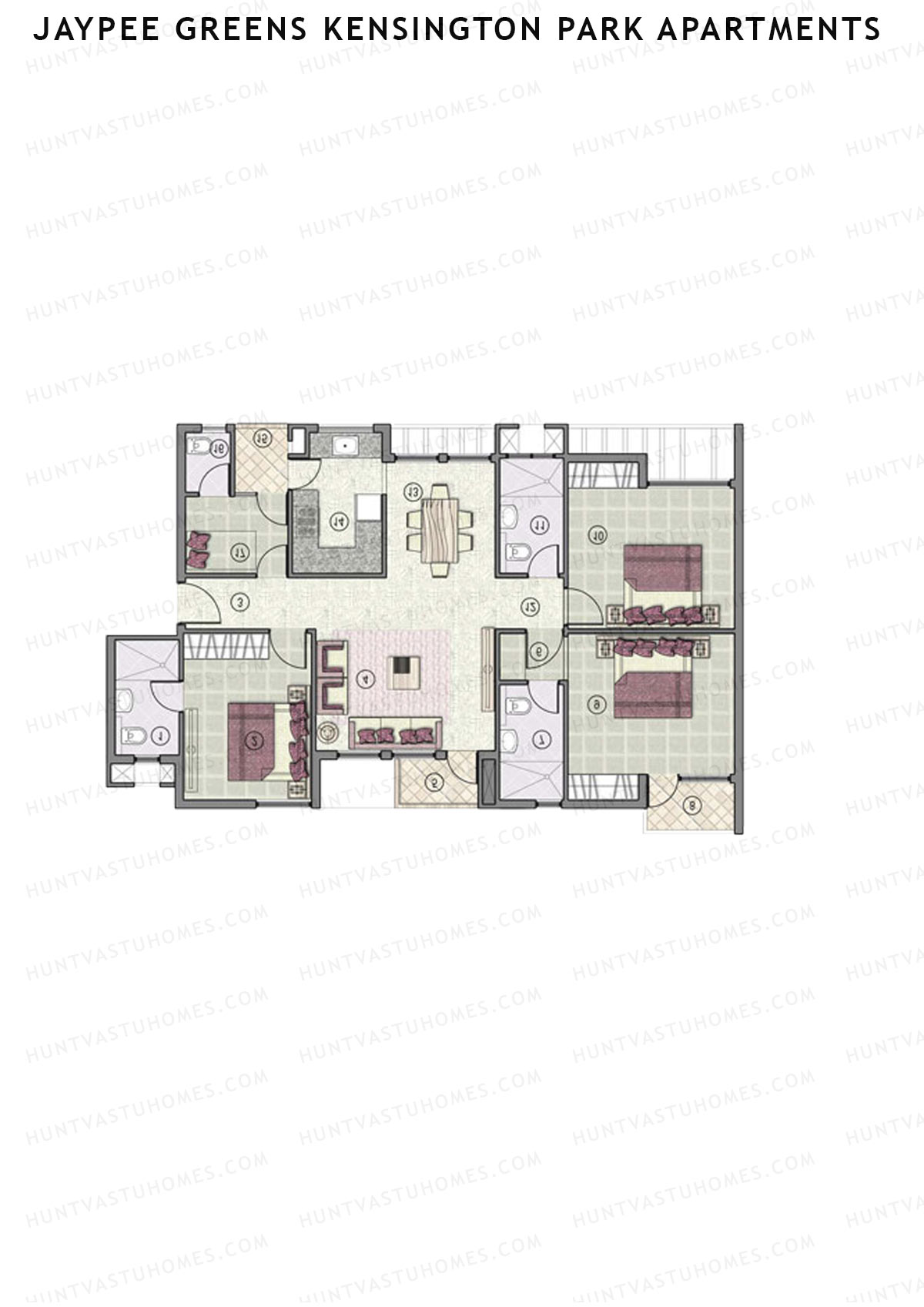 Jaypee Greens Kensington Park Apartments KPA 14 Unit 6 (Type 2) Floor Plan