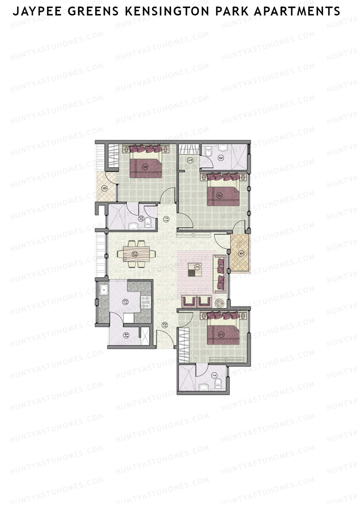 Jaypee Greens Kensington Park Apartments KPA 1 Unit 3 Floor Plan