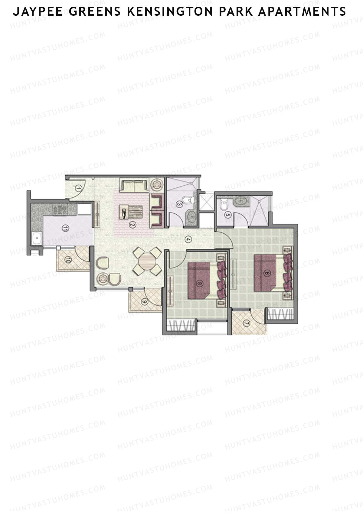 Jaypee Greens Kensington Park Apartments KPA 3 Unit 2 Floor Plan