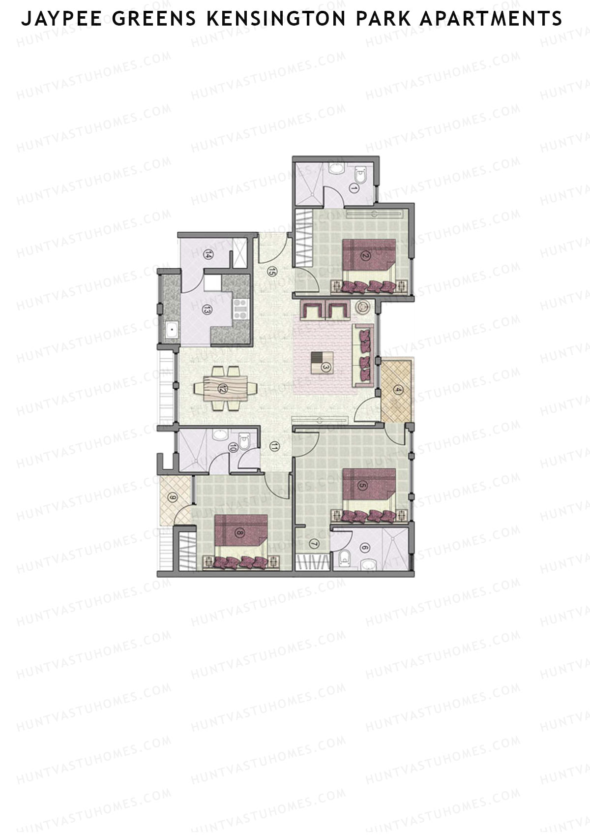 Jaypee Greens Kensington Park Apartments KPA 3 Unit 3 Floor Plan