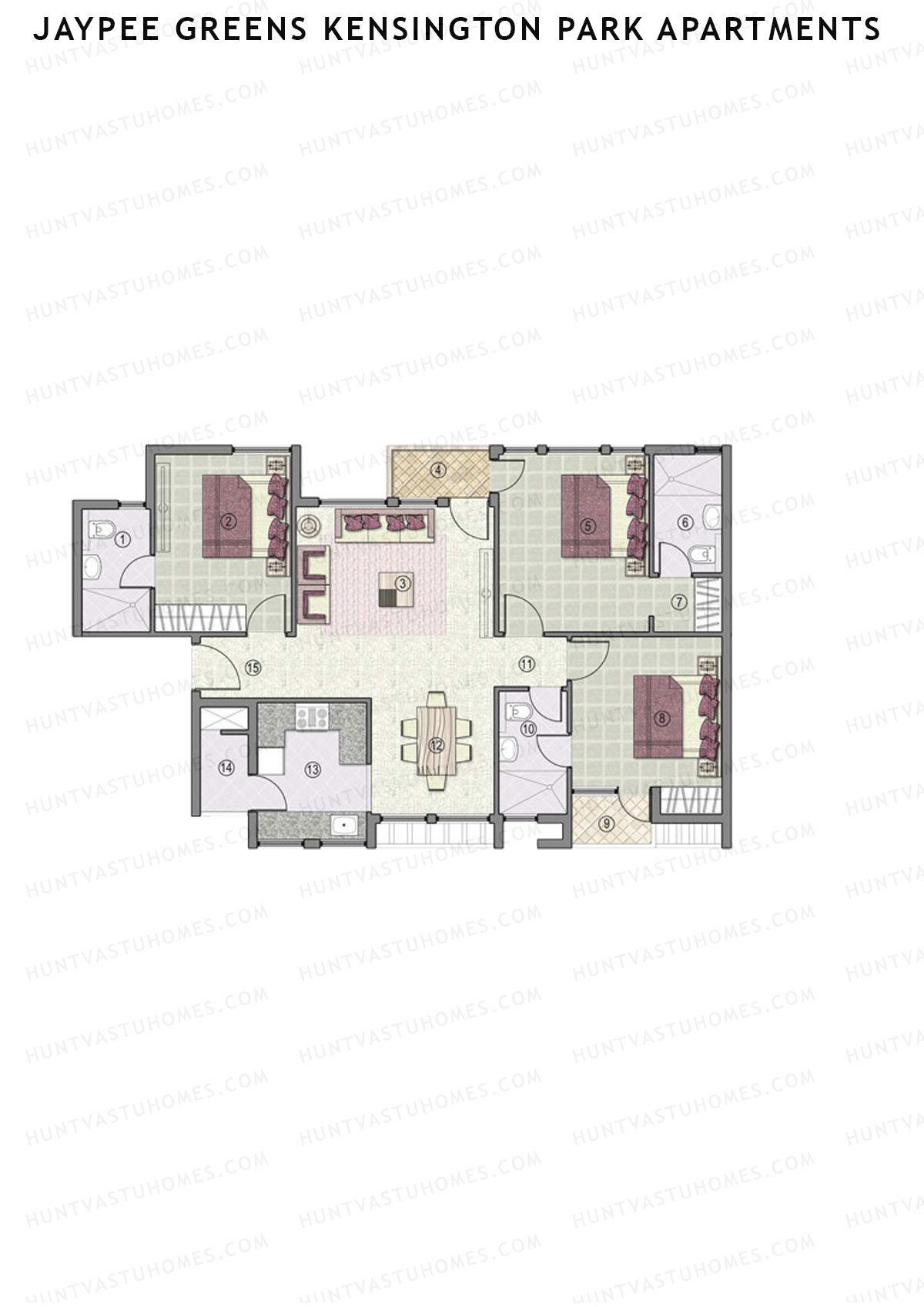 Jaypee Greens Kensington Park Apartments KPA 6 Unit 3 Floor Plan