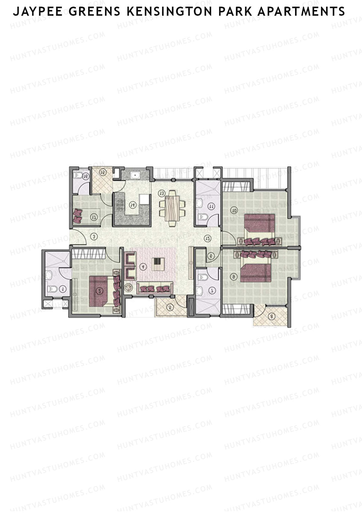 Jaypee Greens Kensington Park Apartments KPA 7 Unit 3 (Type 3) Floor Plan