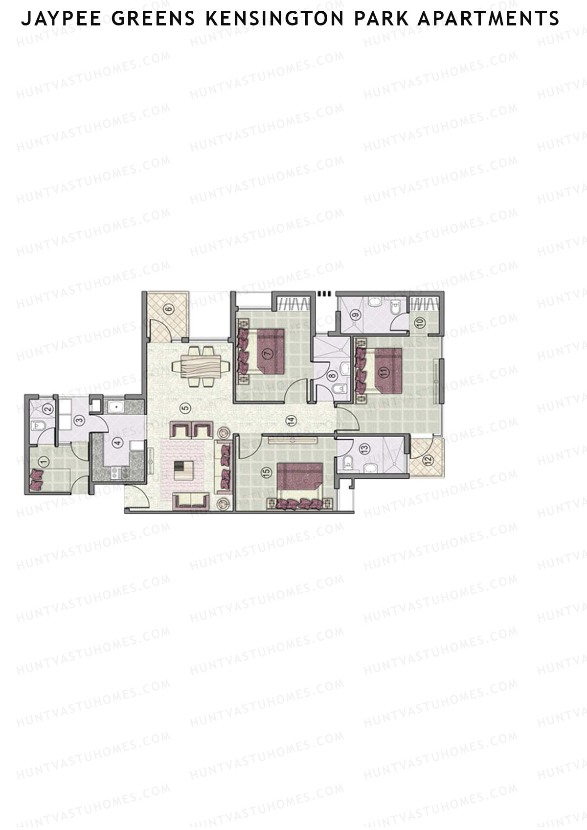 Jaypee Greens Kensington Park Apartments KPA 9 Unit 5 (Type 1) Floor Plan