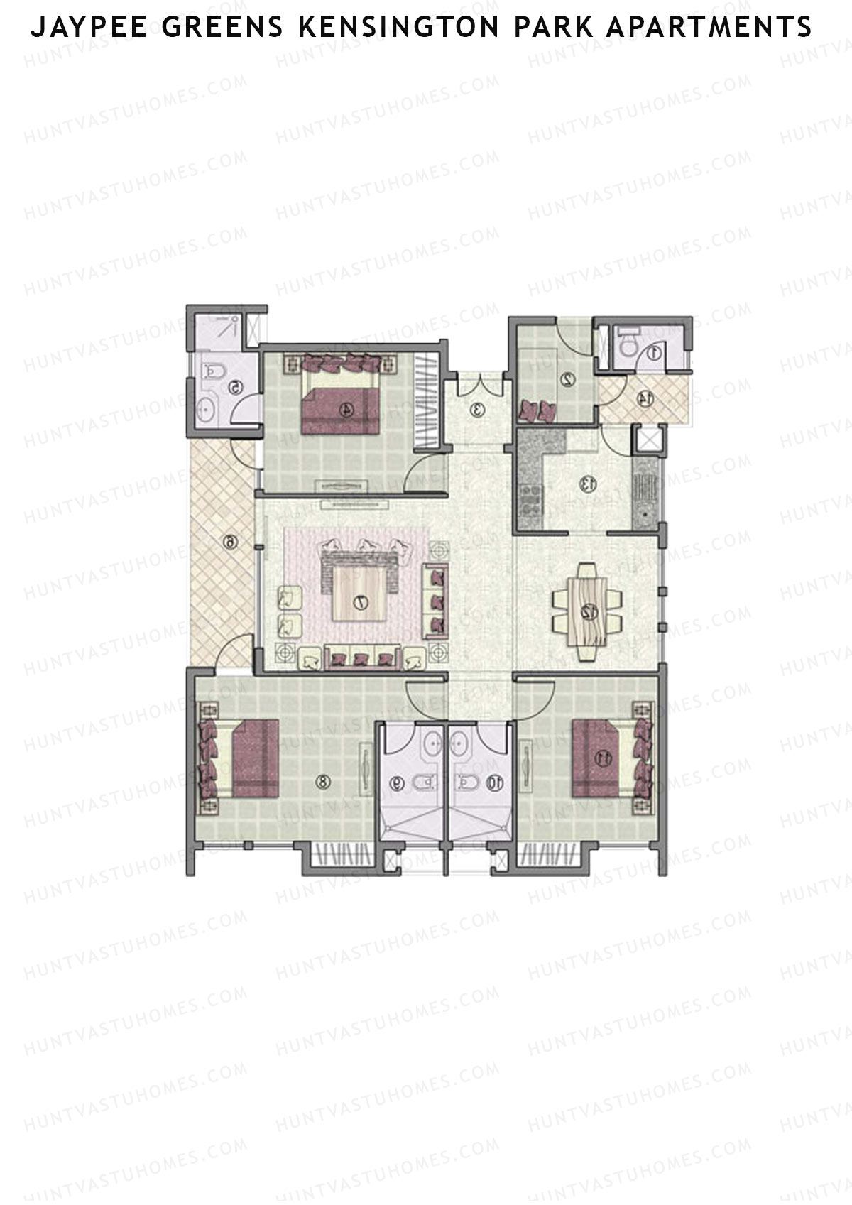 Jaypee Greens Kensington Park Apartments KPH 1 Unit 1 Floor Plan