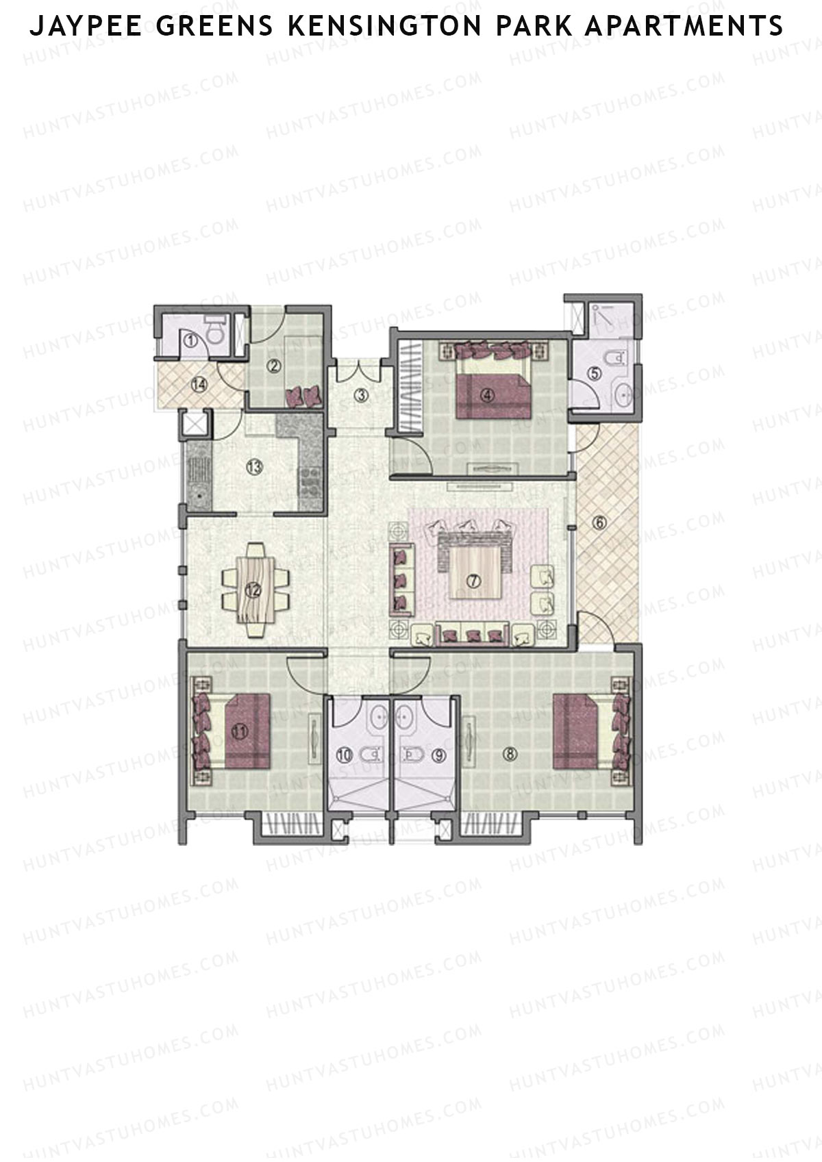 Jaypee Greens Kensington Park Apartments KPH 1 Unit 4 Floor Plan
