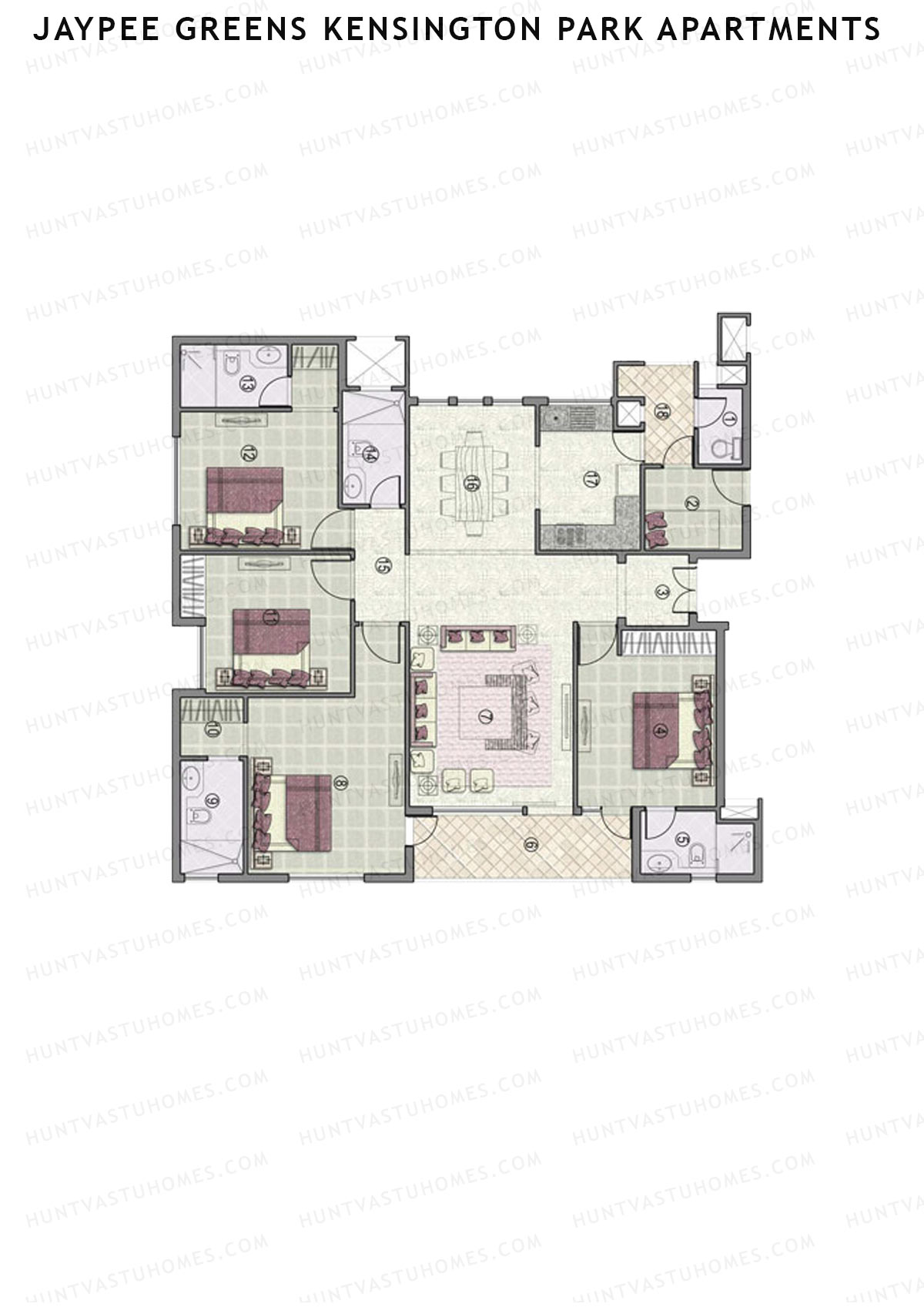 Jaypee Greens Kensington Park Apartments KPH 2 Unit 1 Floor Plan
