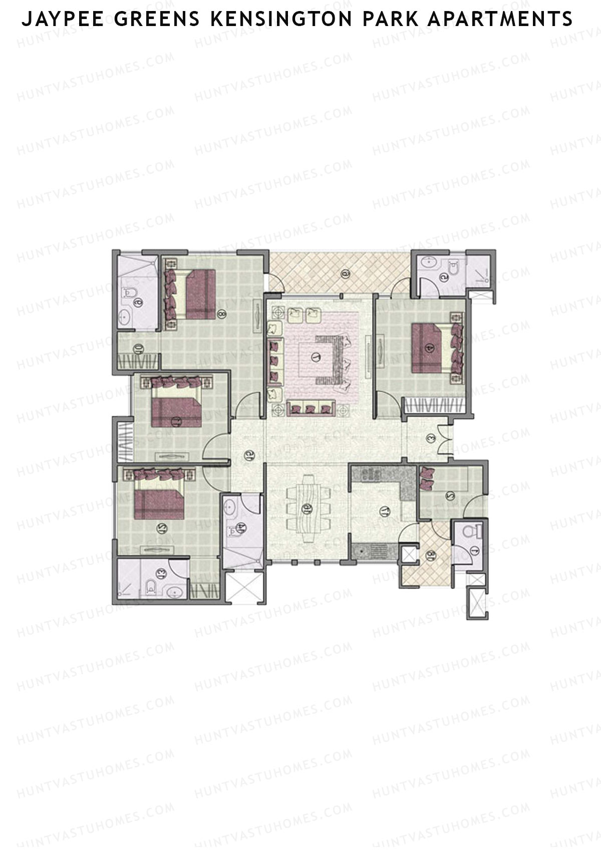 Jaypee Greens Kensington Park Apartments KPH 2 Unit 2 Floor Plan