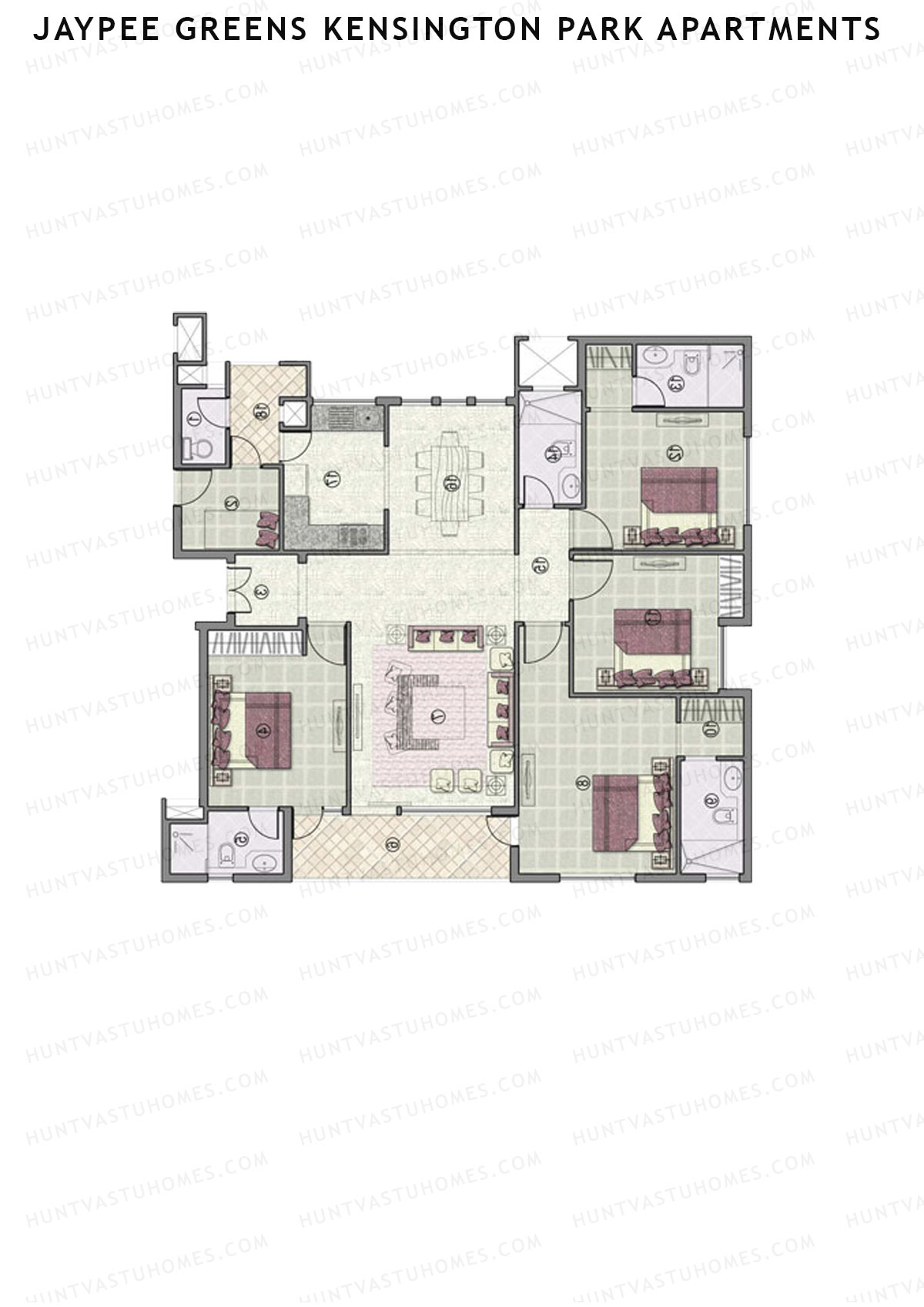 Jaypee Greens Kensington Park Apartments KPH 2 Unit 4 Floor Plan