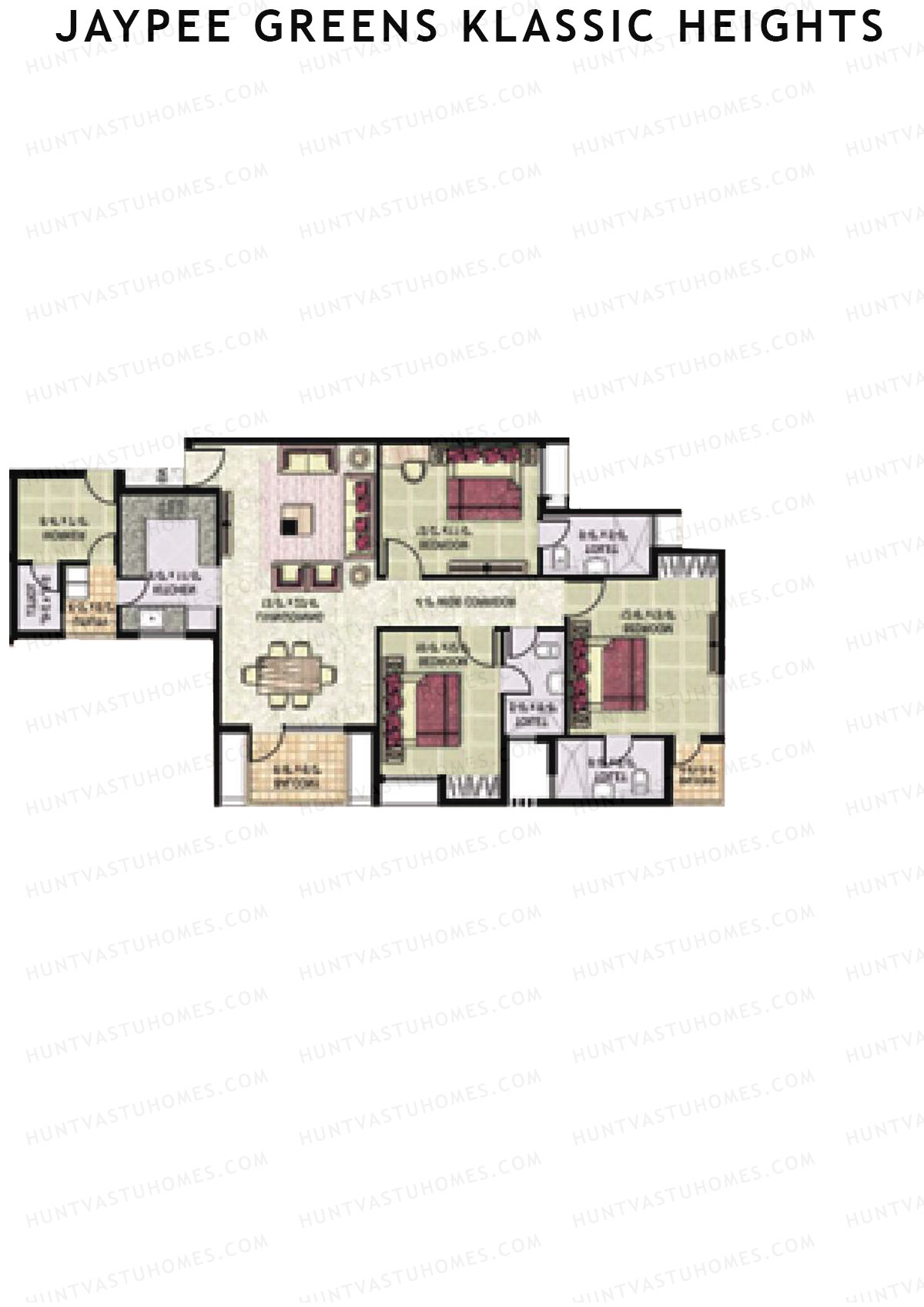 Jaypee Greens Klassic Heights Tower D3 Unit 5 Floor Plan