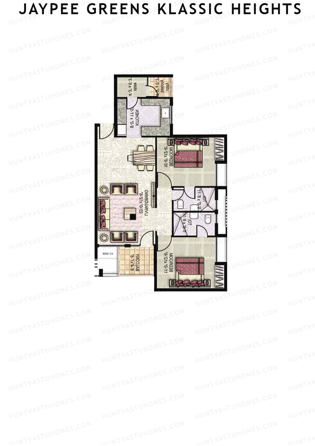 Jaypee Greens Klassic Heights Tower D4 Unit 3 Floor Plan