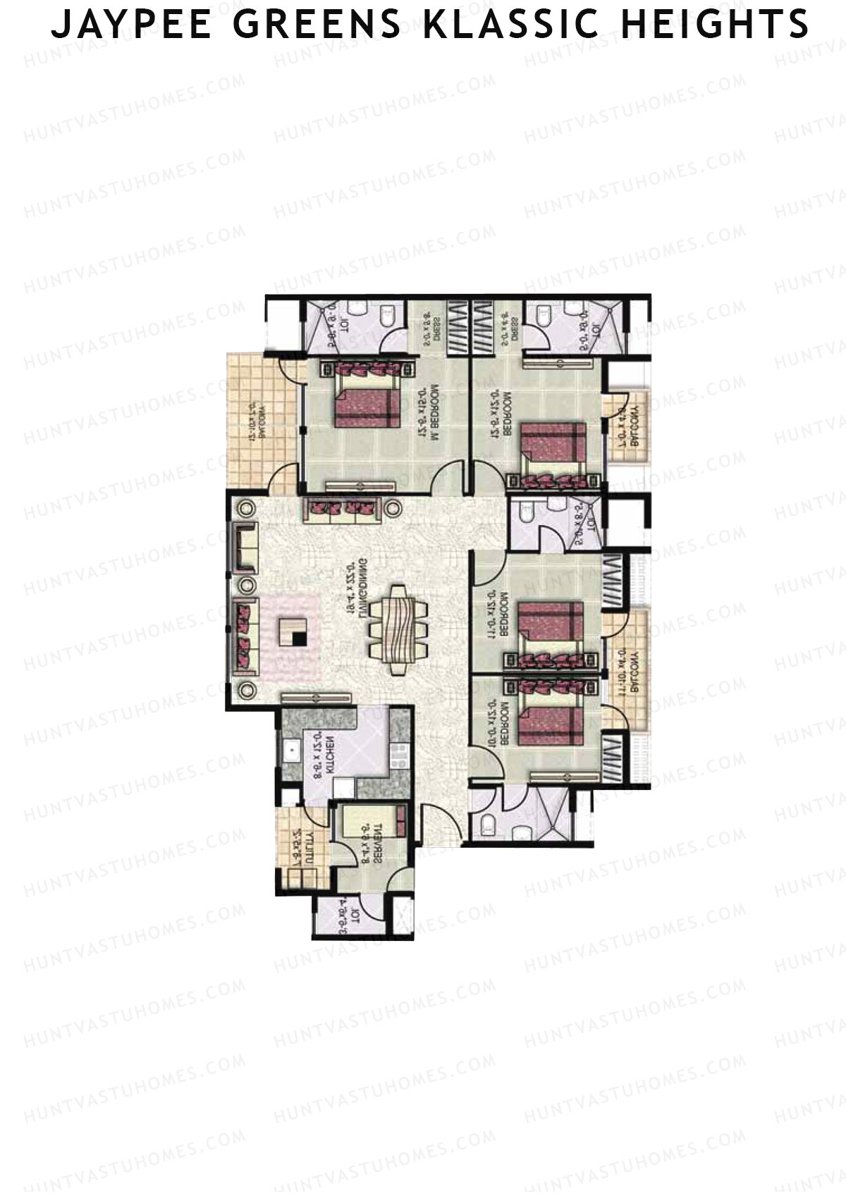 Jaypee Greens Klassic Heights Tower D4 Unit 7 Floor Plan