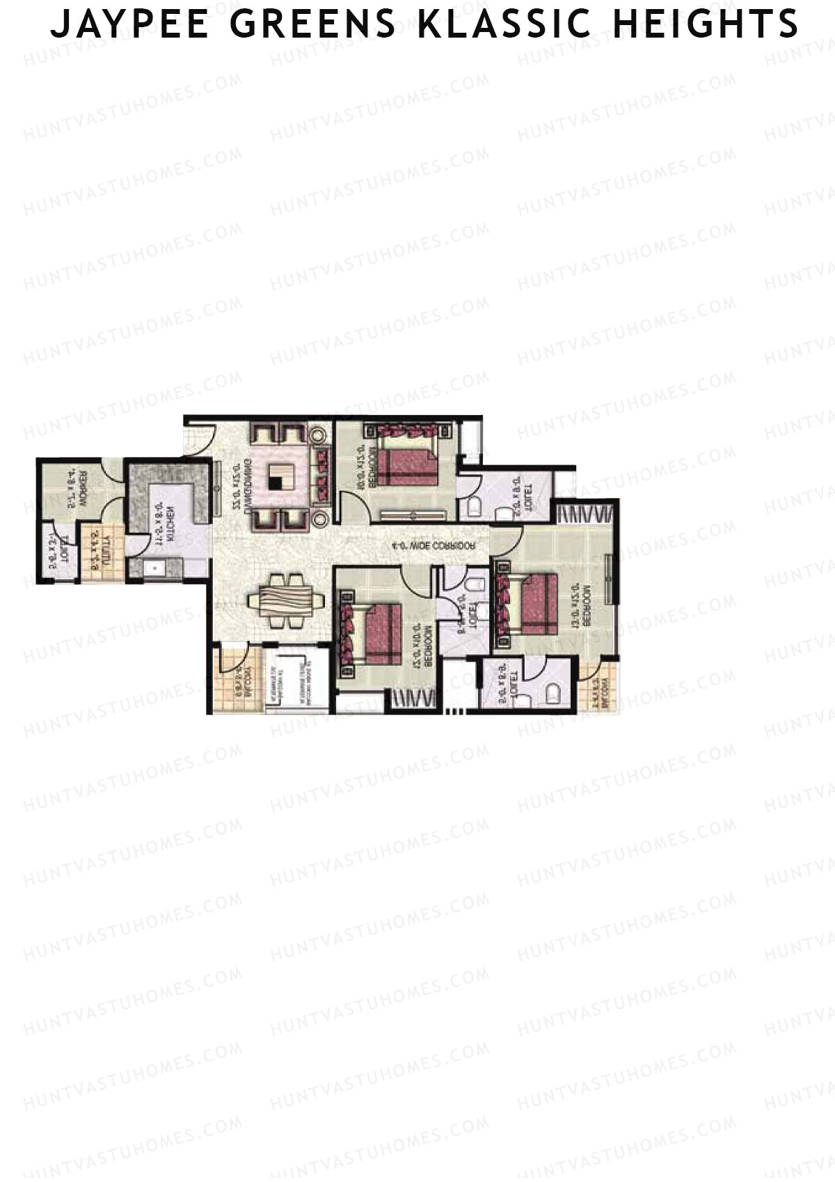 Jaypee Greens Klassic Heights Tower D5 Unit 1 Floor Plan