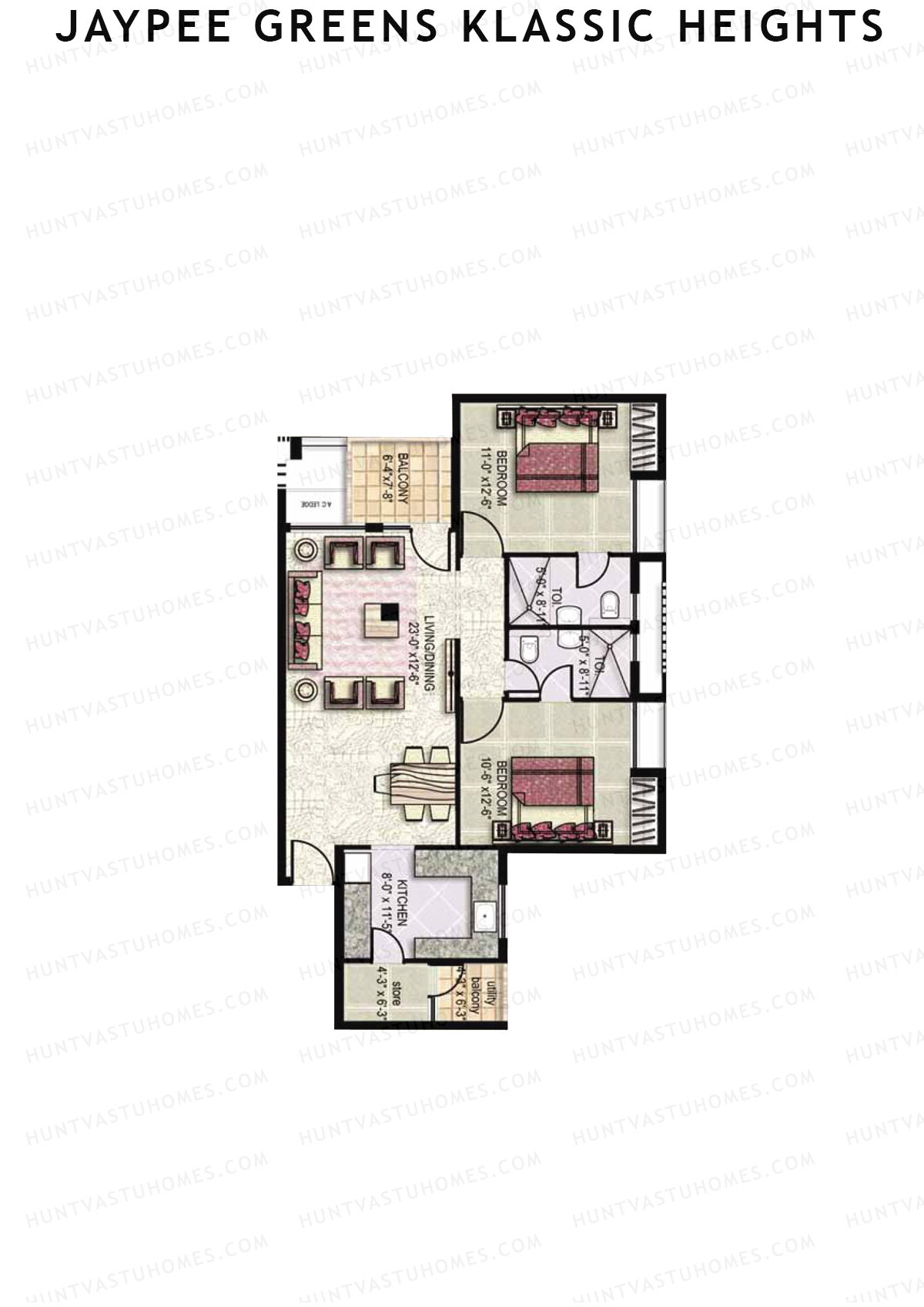 Jaypee Greens Klassic Heights Tower D5 Unit 3 Floor Plan