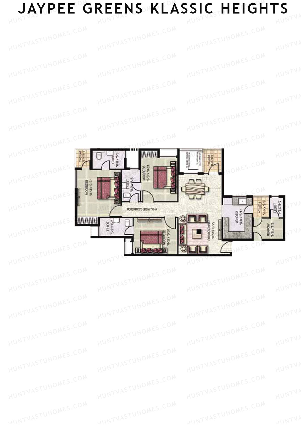 Jaypee Greens Klassic Heights Tower D5 Unit 5 Floor Plan