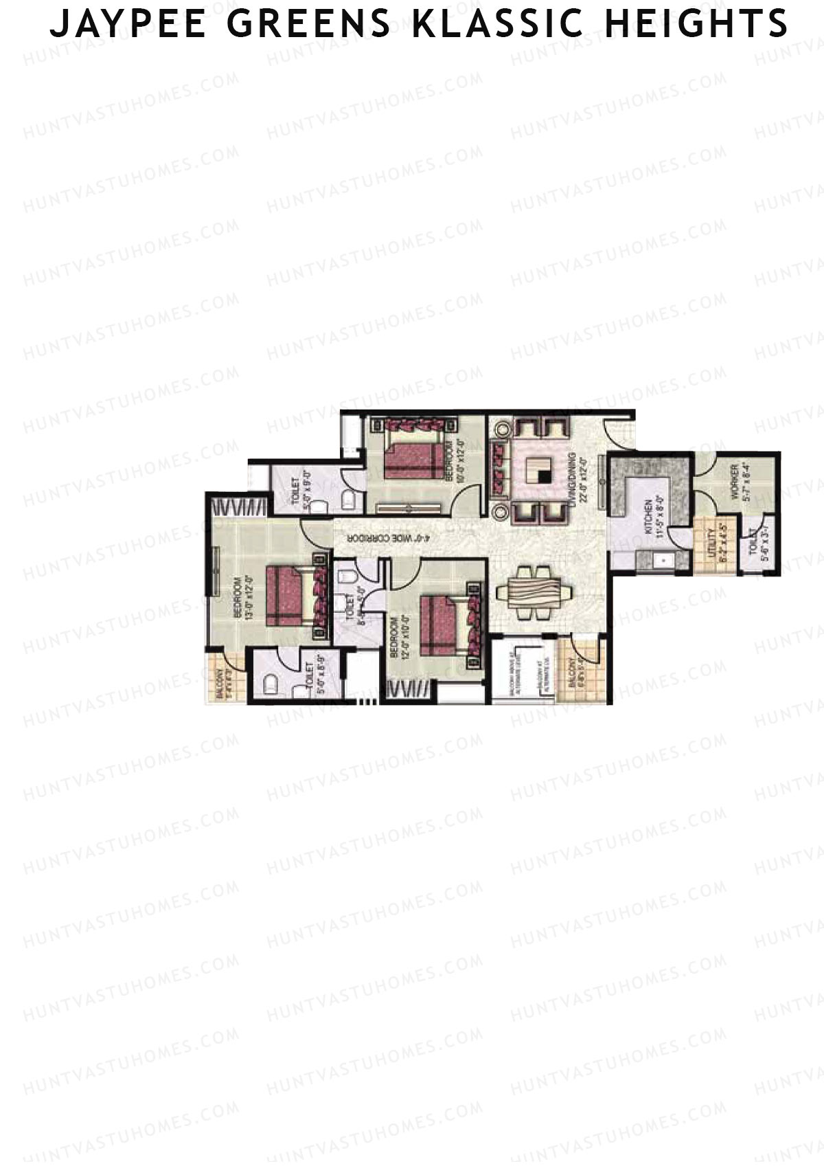 Jaypee Greens Klassic Heights Tower D5 Unit 6 Floor Plan