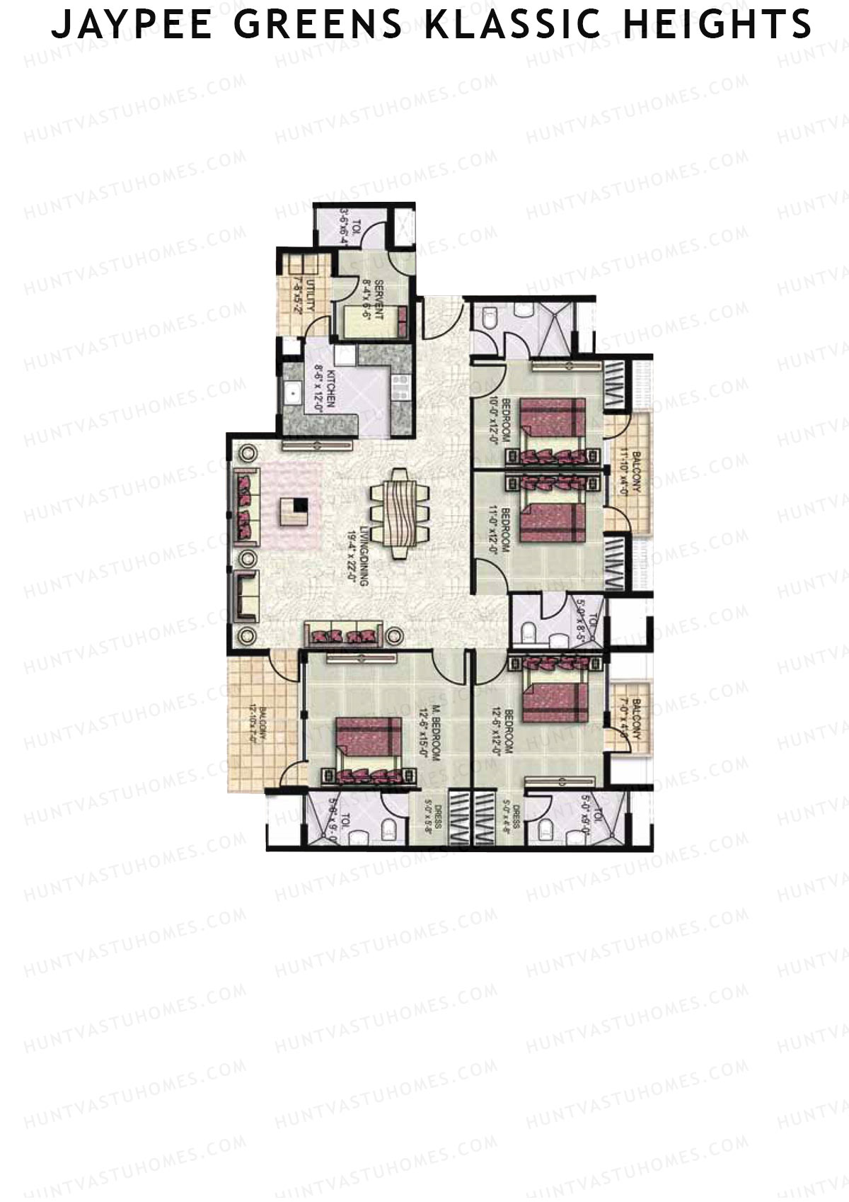 Jaypee Greens Klassic Heights Tower D5 Unit 7 Floor Plan