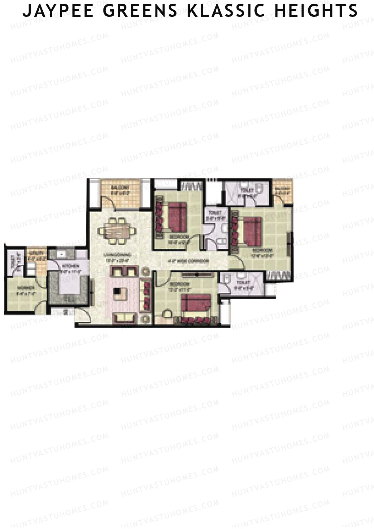 Jaypee Greens Klassic Heights Tower D6 Unit 1 Floor Plan