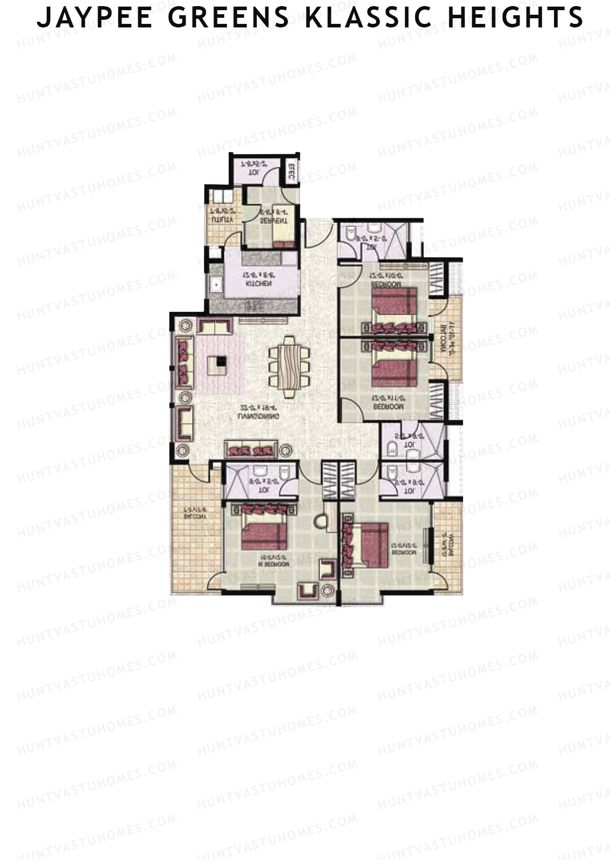 Jaypee Greens Klassic Heights Tower D6 Unit 3 Floor Plan