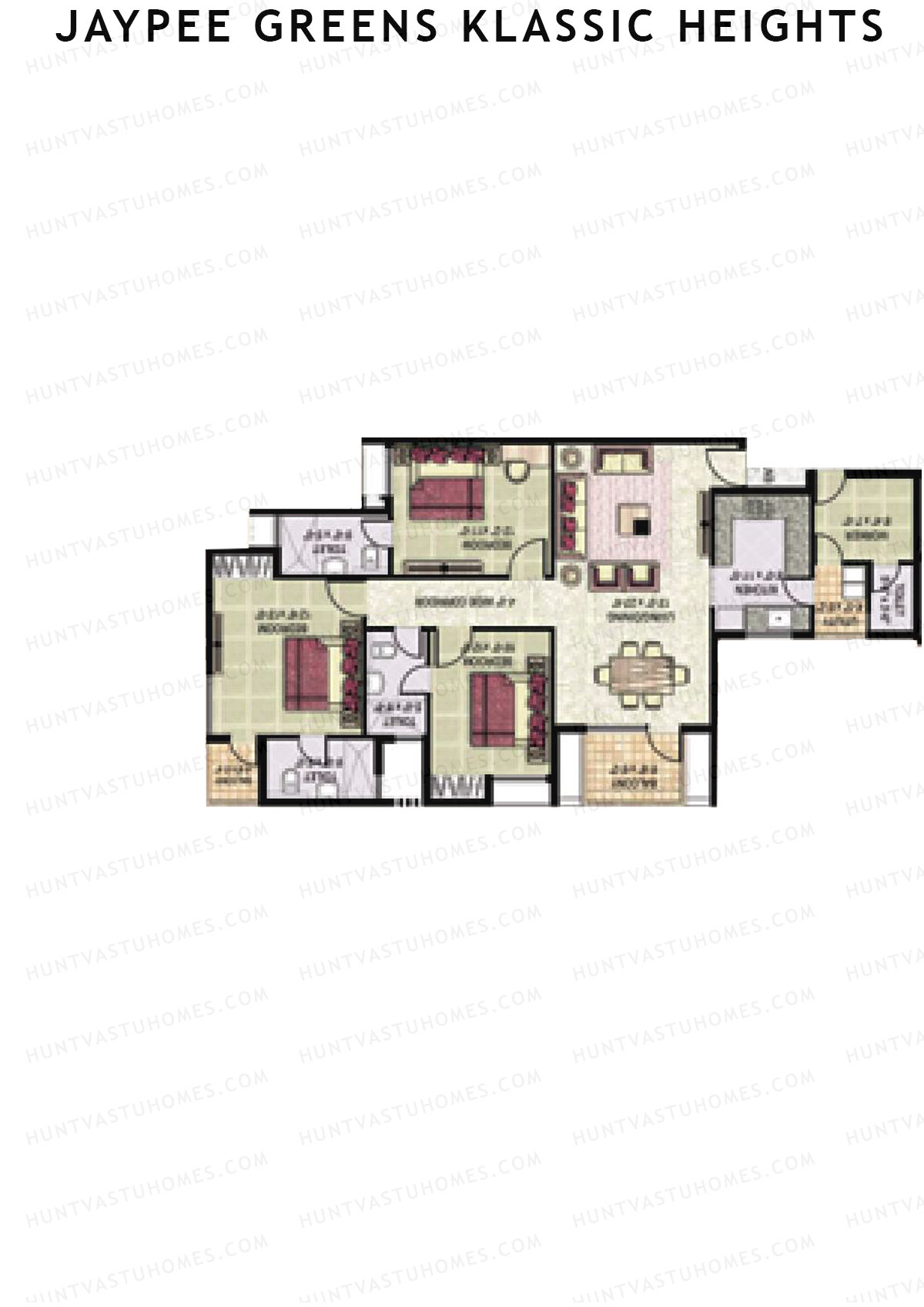 Jaypee Greens Klassic Heights Tower D6 Unit 4 Floor Plan