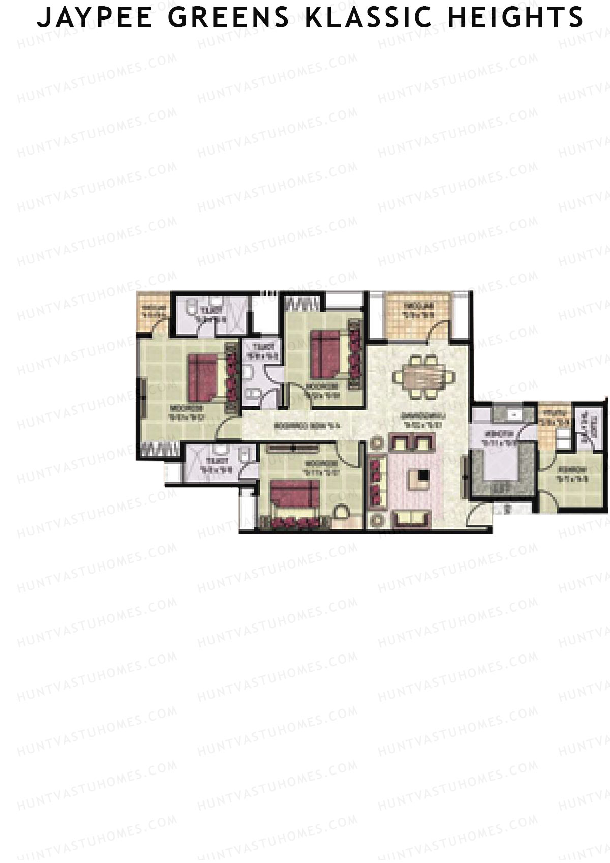 Jaypee Greens Klassic Heights Tower D6 Unit 5 Floor Plan