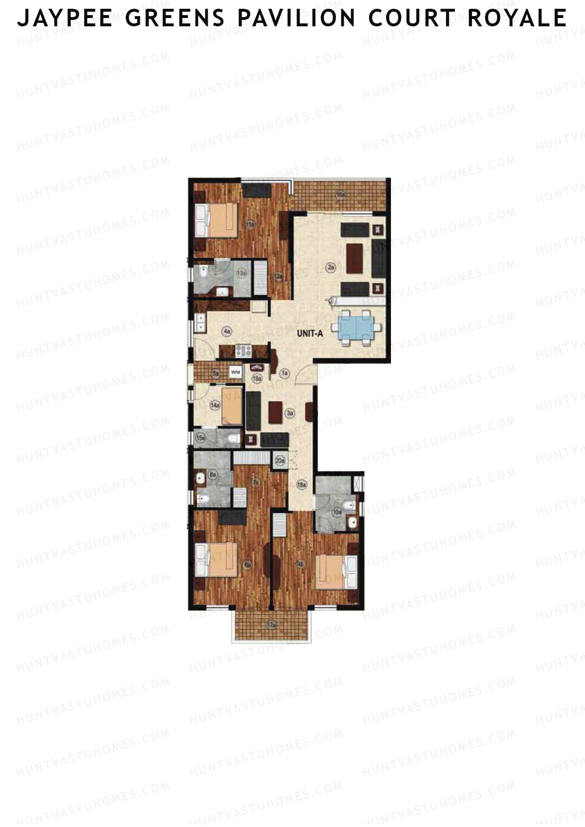 Jaypee Greens Pavilion Court Royale Block A Unit 1 (Type A) Floor Plan