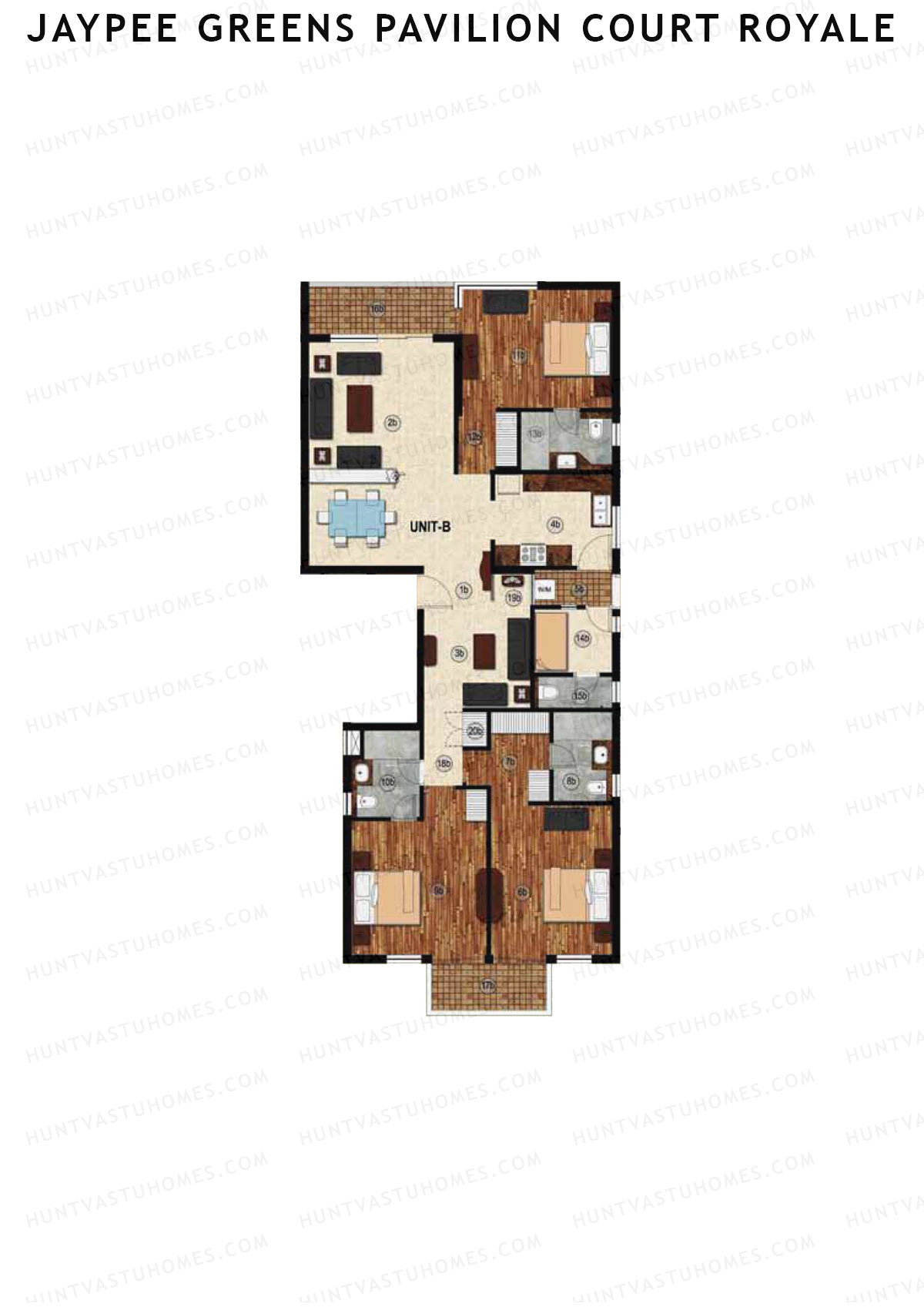 Jaypee Greens Pavilion Court Royale Block A Unit 4 (Type B) Floor Plan