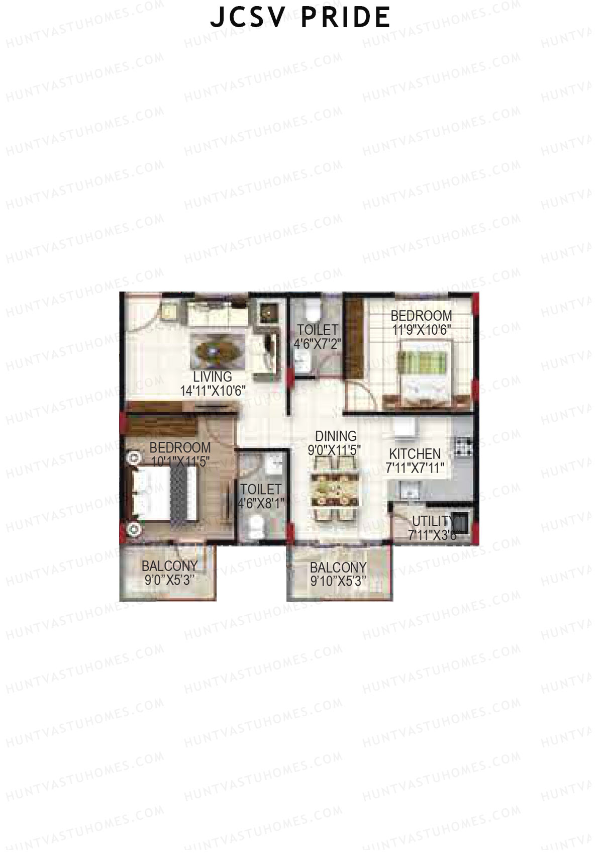 JCSV Pride Block A Unit 13 Floor Plan