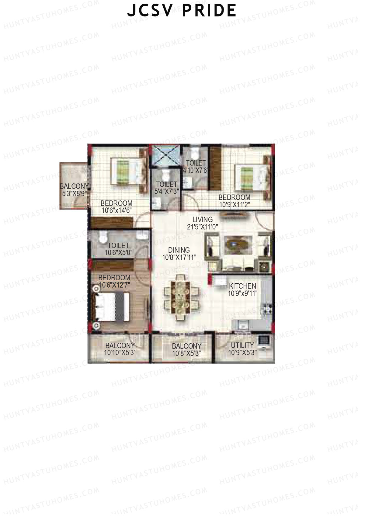 JCSV Pride Block A Unit 16 Floor Plan
