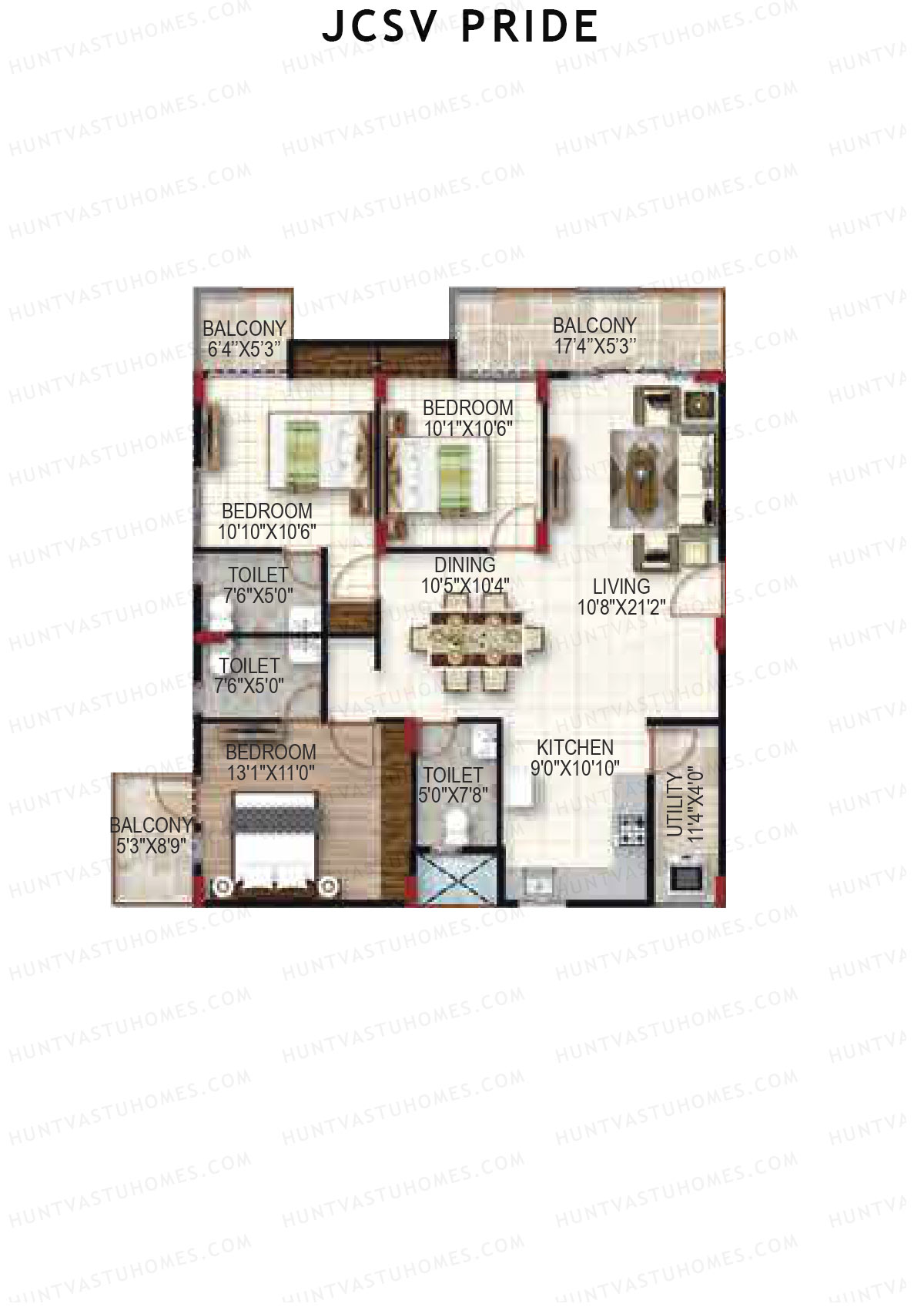 JCSV Pride Block A Unit 18 Floor Plan