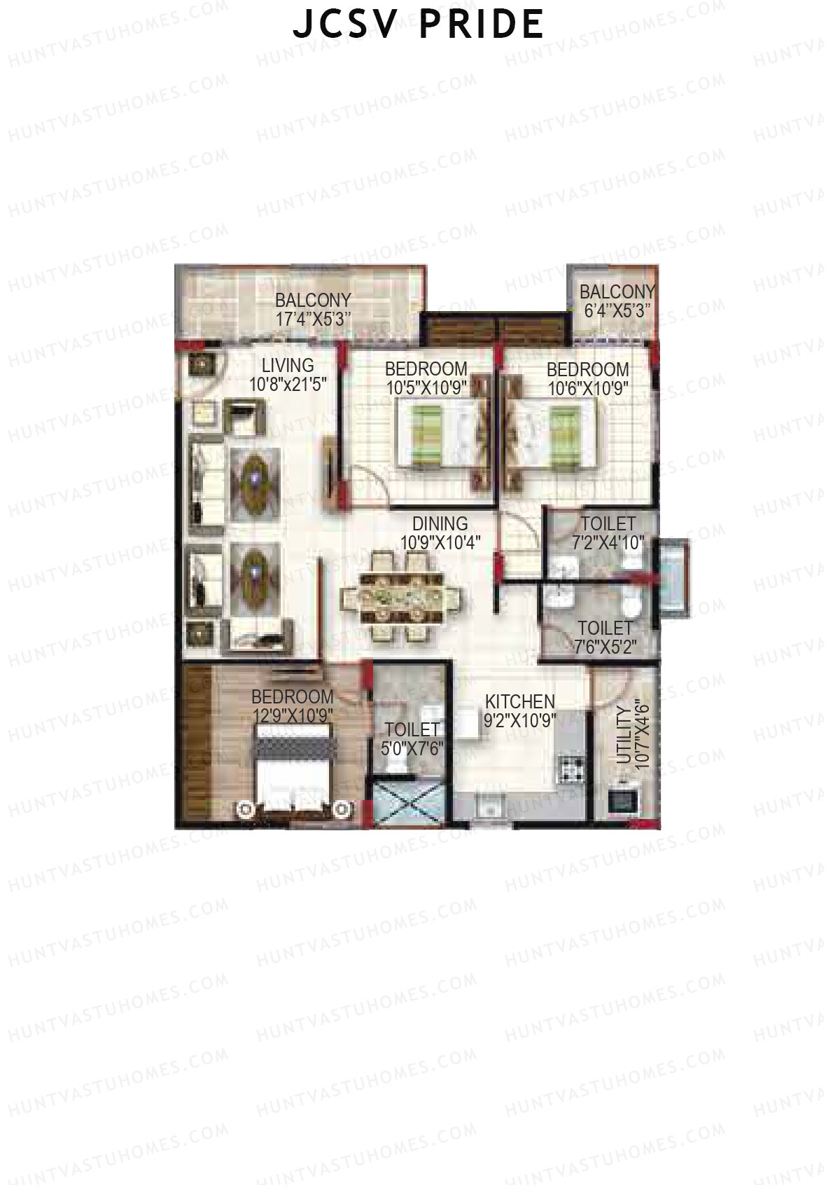 JCSV Pride Block A Unit 1 Floor Plan