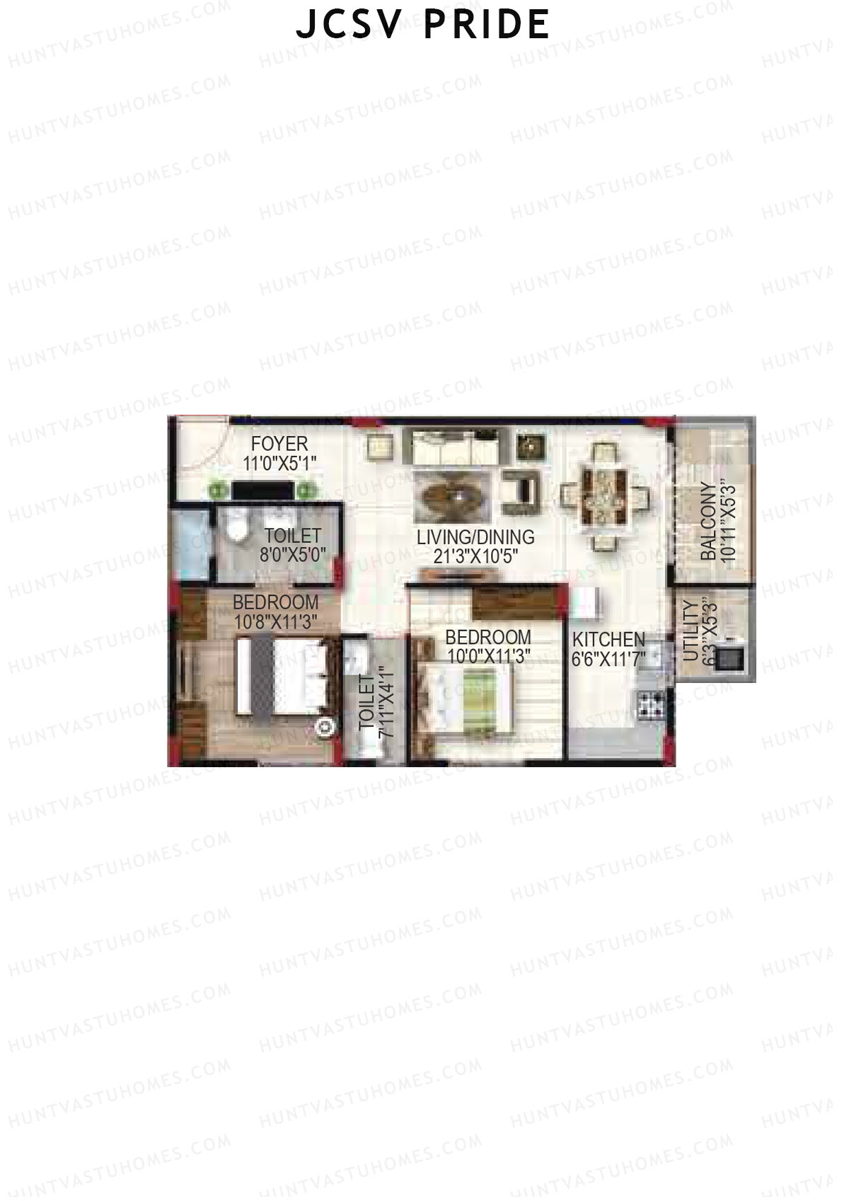 JCSV Pride Block A Unit 2 Floor Plan
