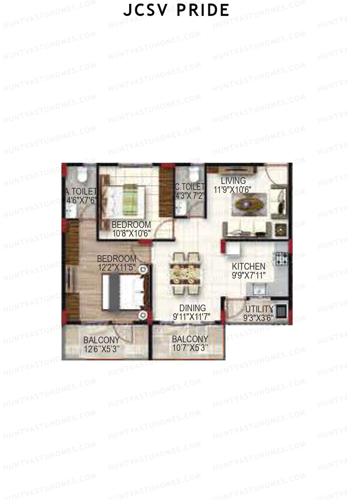 JCSV Pride Block A Unit 6 Floor Plan
