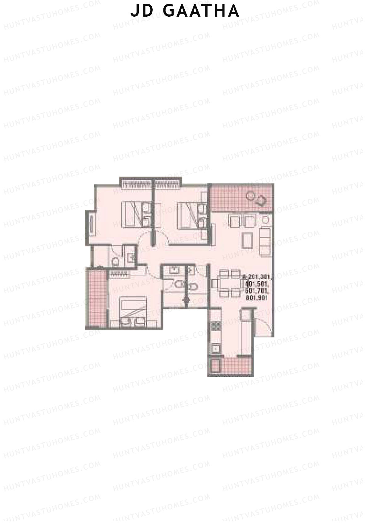 JD Gaatha Wing A Unit 1 Floor Plan
