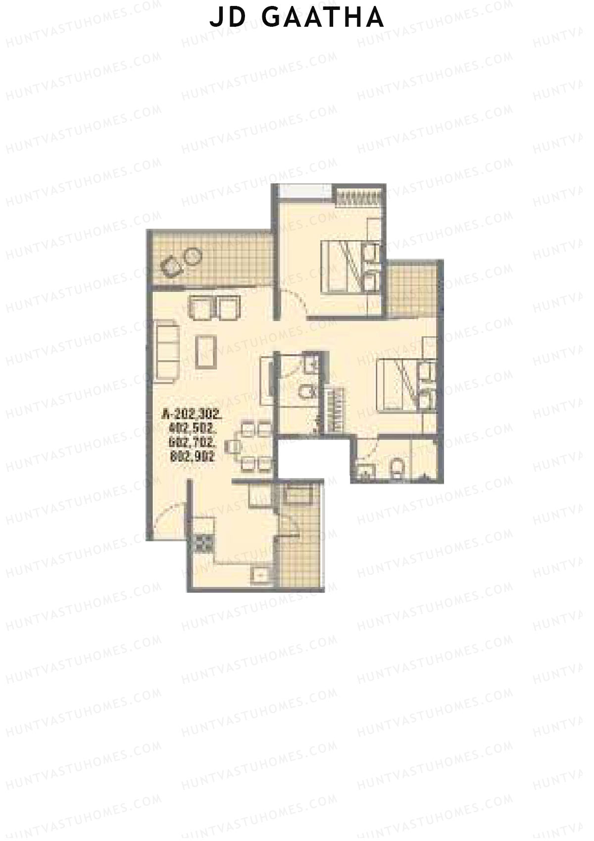 JD Gaatha Wing A Unit 2 Floor Plan