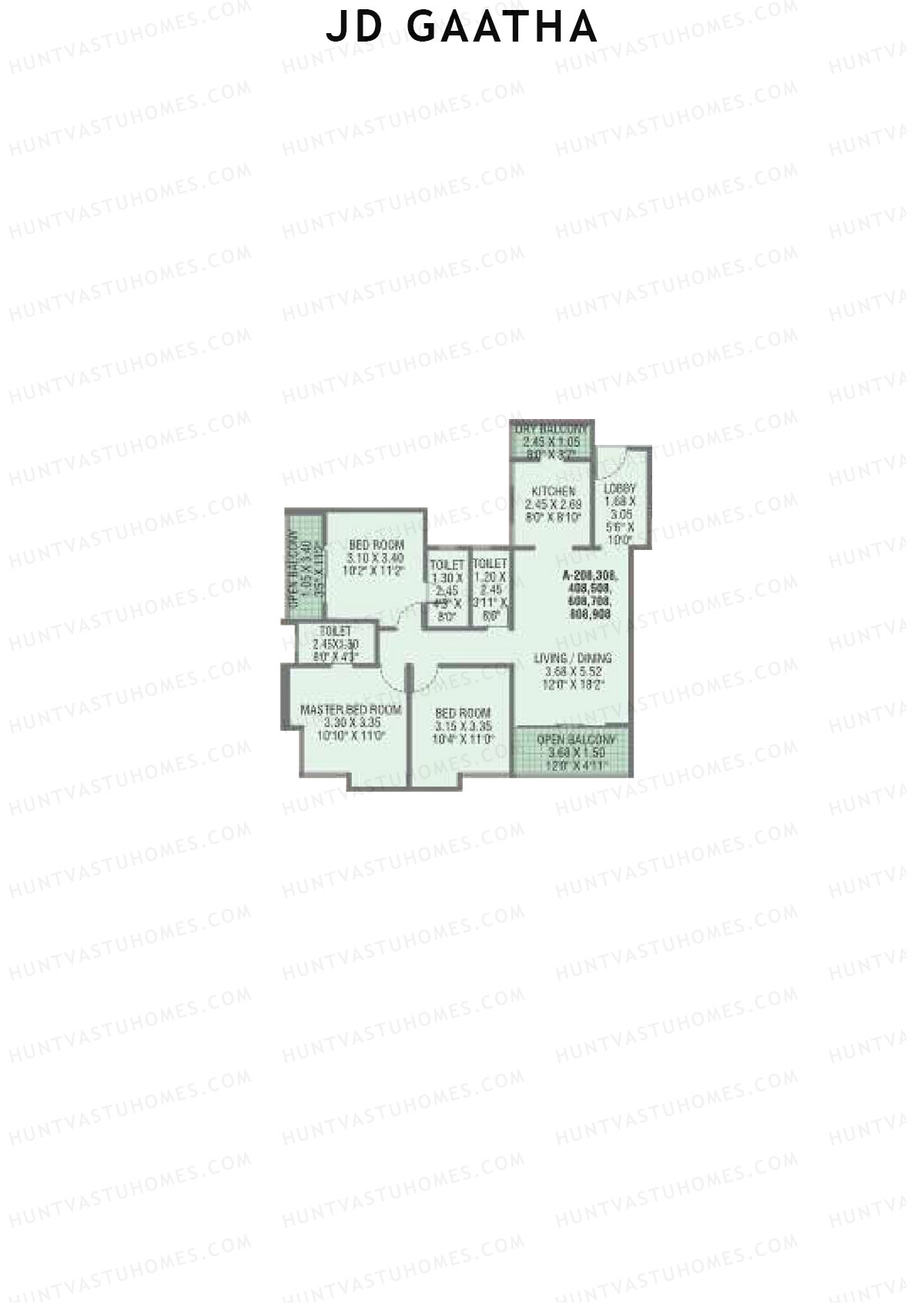 JD Gaatha Wing A Unit 8 Floor Plan
