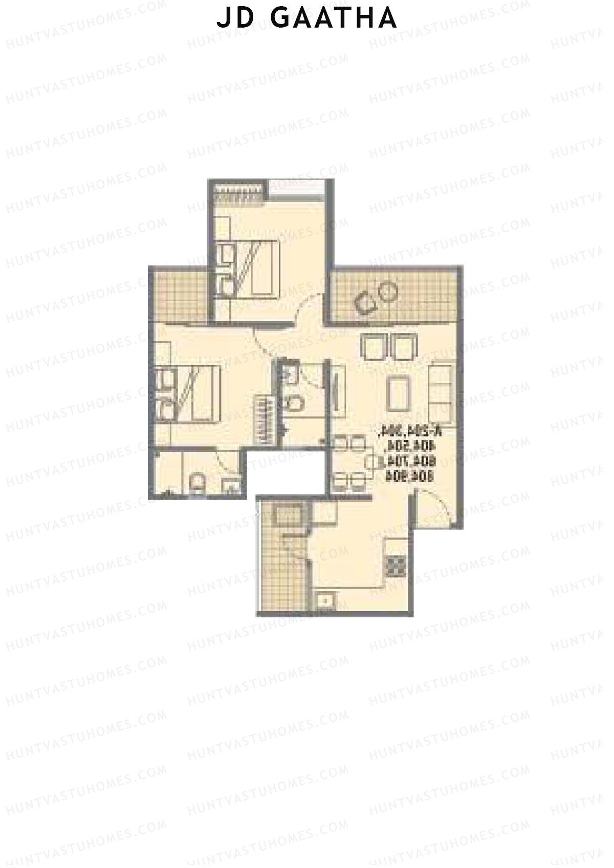 JD Gaatha Wing B Unit 1 Floor Plan