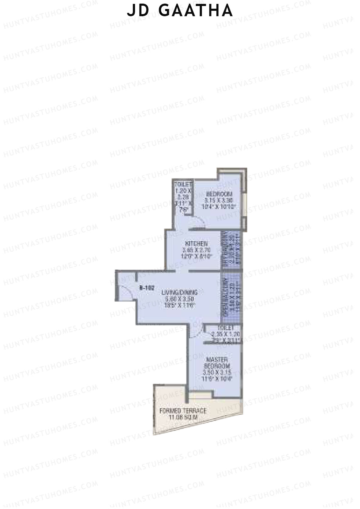 JD Gaatha Wing B Unit 2 Floor Plan
